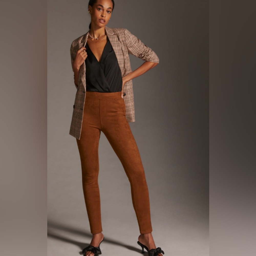 Sanctuary Faux Suede leggings in Dark Spice, size M